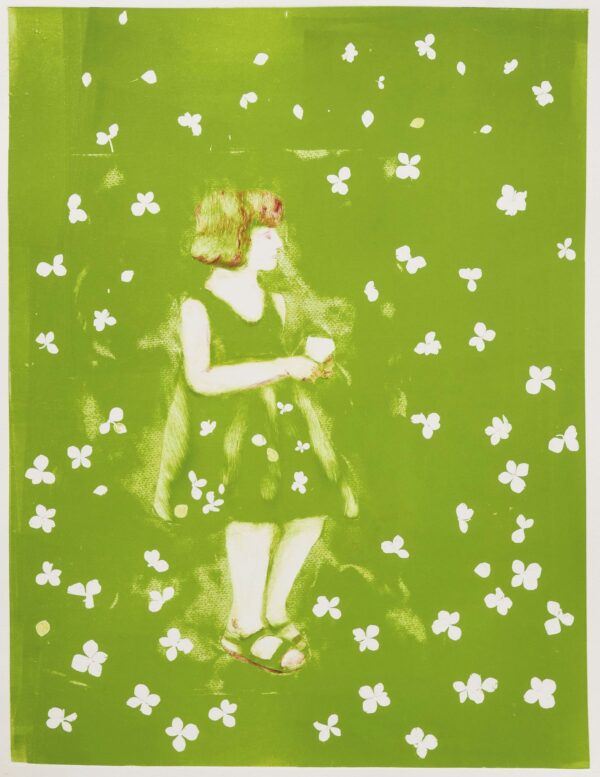Girl with Paper auf Fischerpapier, Grösse: 76 x 60 cm