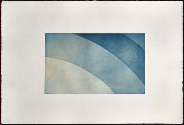 Konklusion "Blau-Grau" 2 Platten 18.5 x 30.5 cm Zerkall-Bütten 37 x 55 cm Aquatinte