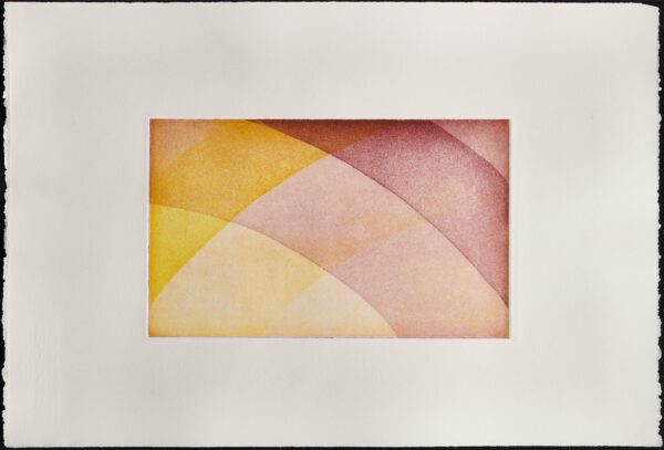 Konklusion "Violett-Gelb" 2 Platten 18.5 x 30.5 cm Zerkall-Bütten 37 x 55 cm Aquatinte